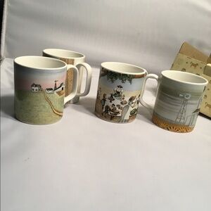 4 VINTAGE LOWELL HERRERO COUNTRY FARM MUG‎ 1982 VANDOR